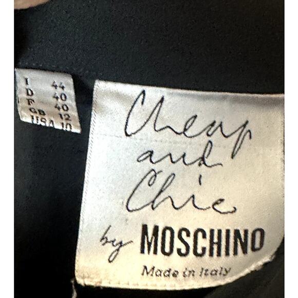 Cheap & Chic Moschino Black Short Straight Skirt Women's Size 10 Runs Small - Picture 3 of 7